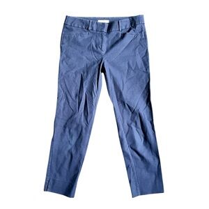 LOFT Marisa Blue Trousers Ankled Straight Leg Business Casual Pants EUC 8 Tall